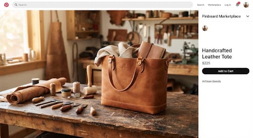 Beispielbild einer handgefertigten Ledertasche
